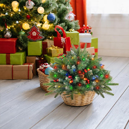 Paquete de 2 urnas artificiales de Navidad, árbol de Navidad preilu...