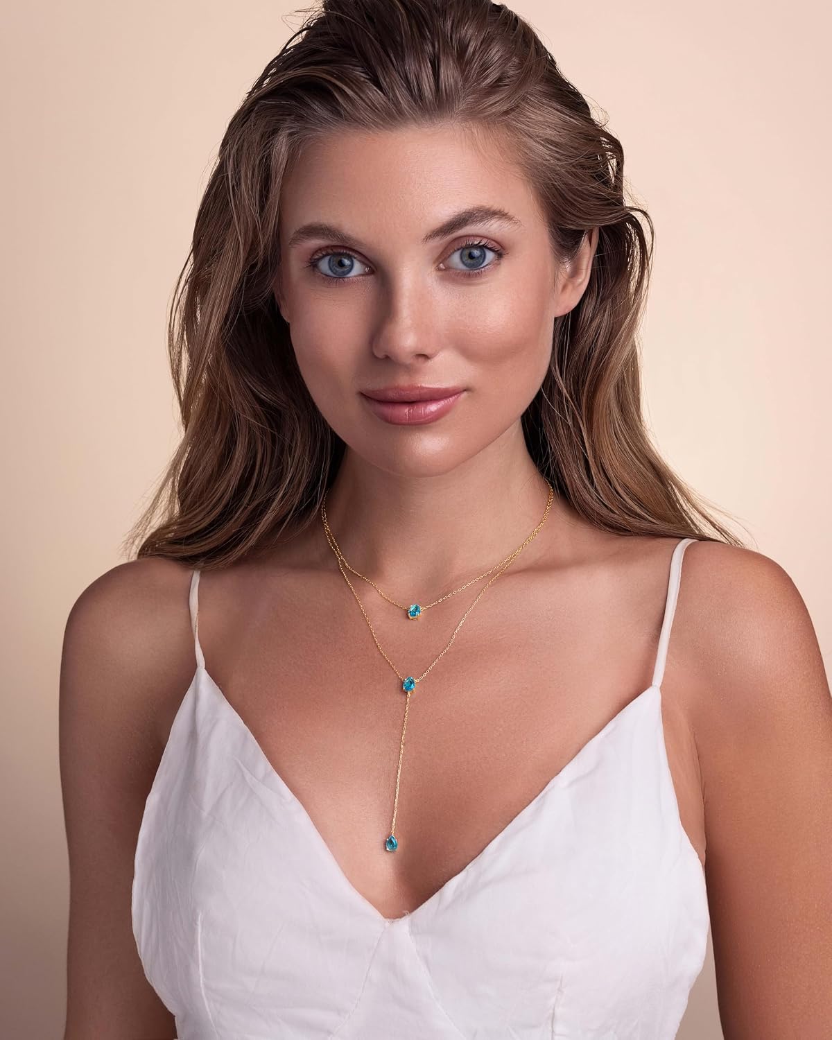 SNGIA 18K Gold Plated Layered Necklaces for Women Long Y Pendant Ne...