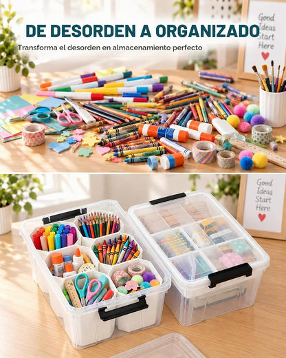 EOENVIVS Bolsa de almacenamiento transparente con 6 insertos altos,...