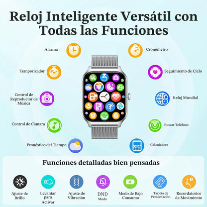 Reloj inteligente para mujer y hombre, reloj inteligente de 1.85 pu...