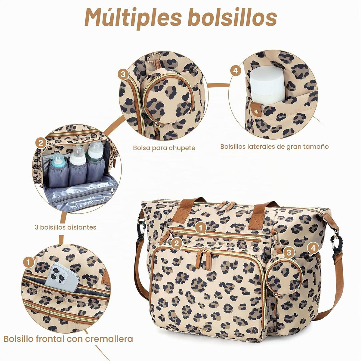 Tonyeee - Bolso para pañales, gran bolsa de pañales para bebé para...