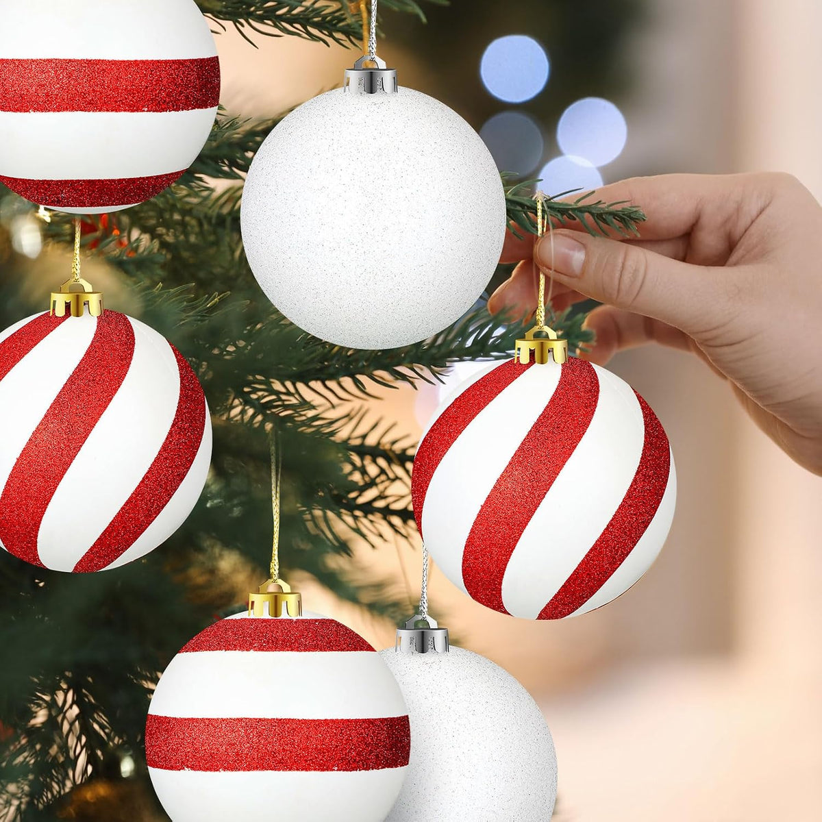 Deekin - Paquete de 8 bolas de adornos de Navidad extra grandes | B...