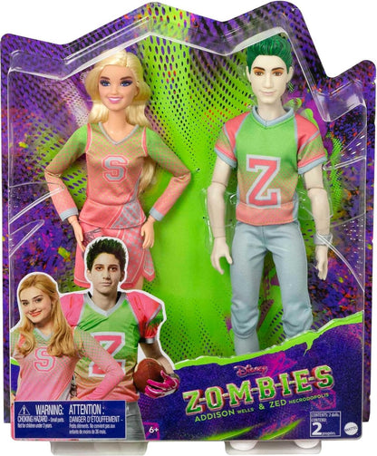 Mattel Disney Zombies Addison &amp; Zed - Juego de 2 muñecas de mod...