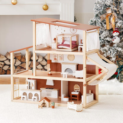 ROBOTIME Casa de muñecas de madera para niños de 3, 4, 5, 6 años, c...