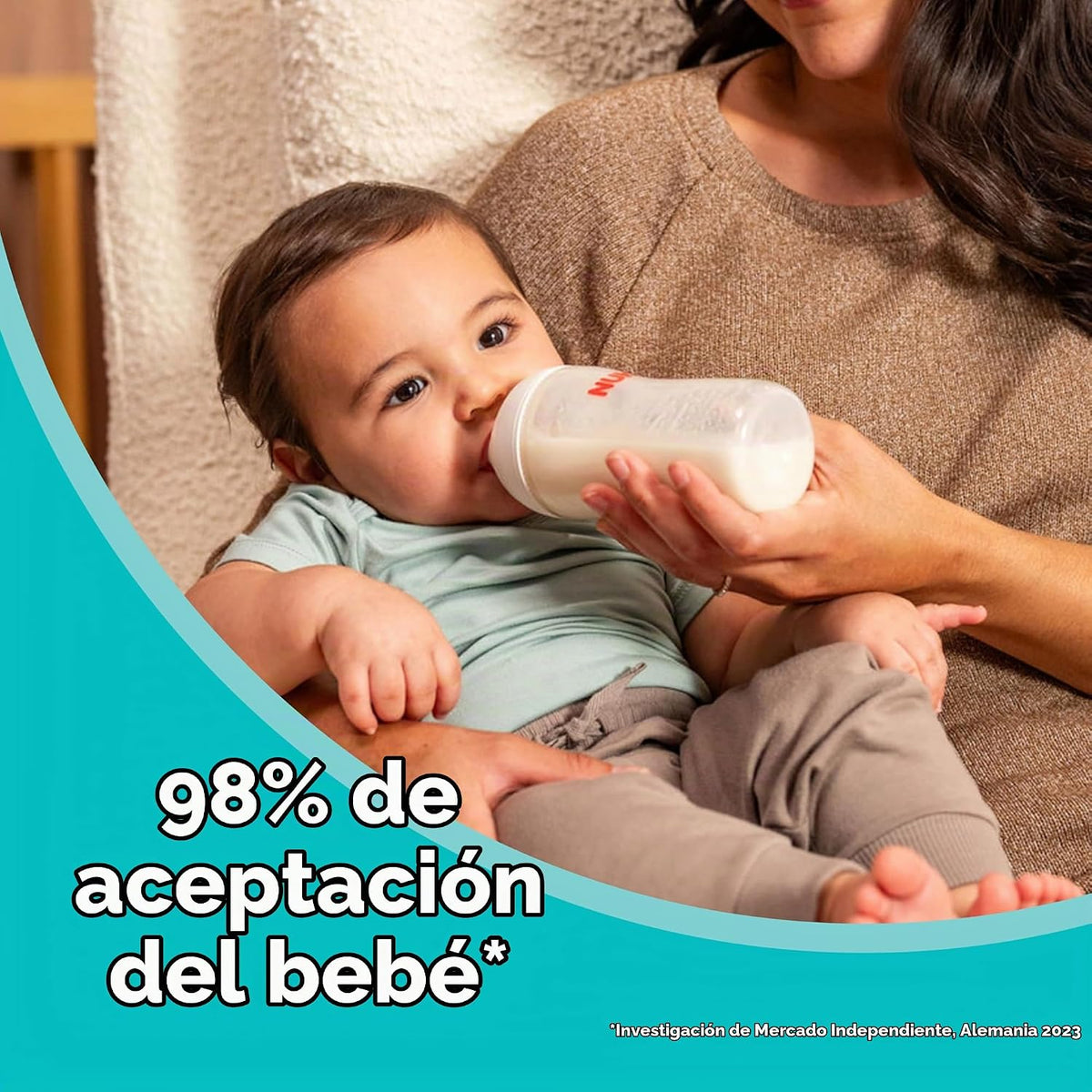 NUK Biberón Perfect Match Natural Transition, 5 oz, paquete de 2 |...