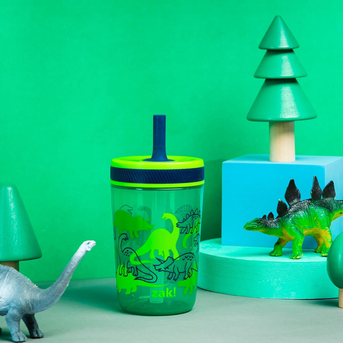 Zak Designs Kelso - Juego de vasos de 15 oz (Dinosaurios) sin bisfe...
