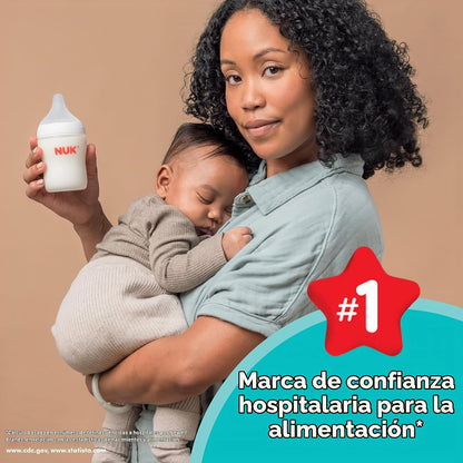 NUK Perfect Match - Botella de vidrio natural + anticólico, 4 onzas...