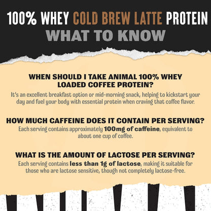 Animal - Proteína 100 % de suero en polvo sabor café helado instant...