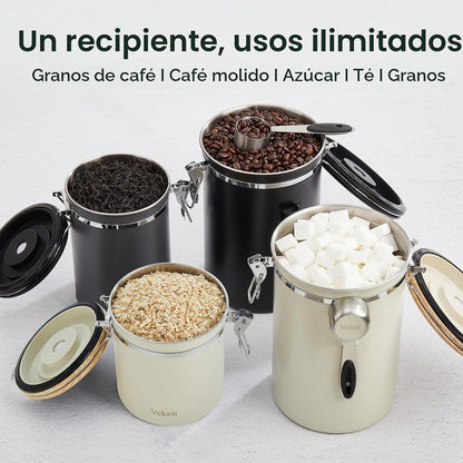 Veken Recipiente para café, 32.5 onzas, 2 libras, grandes tarros he...