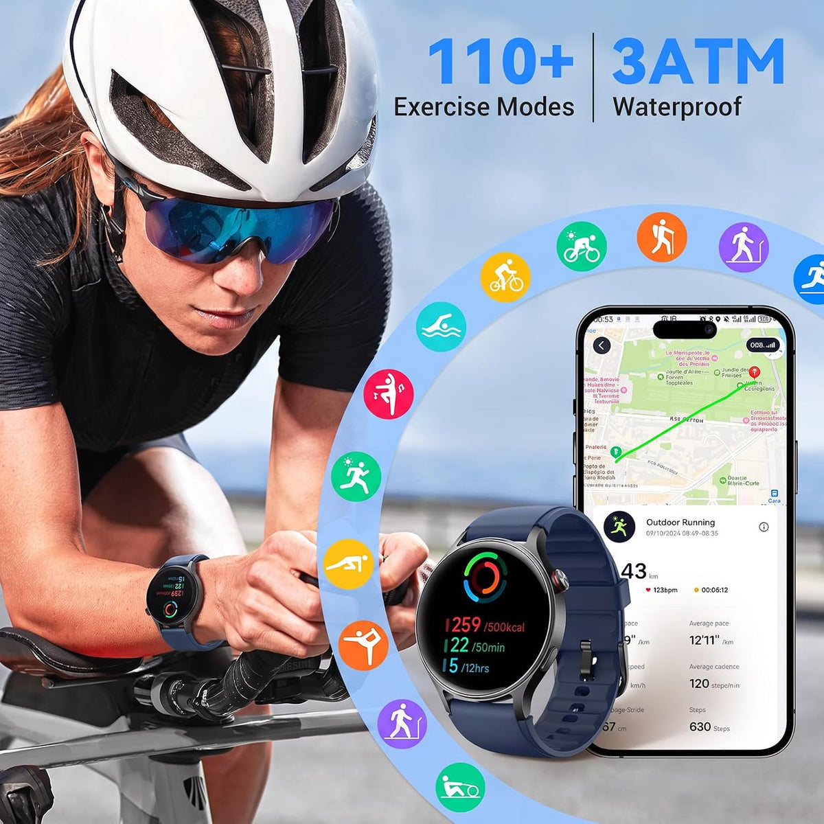 Fitpolo Reloj inteligente para hombres y mujeres, rastreador de act...