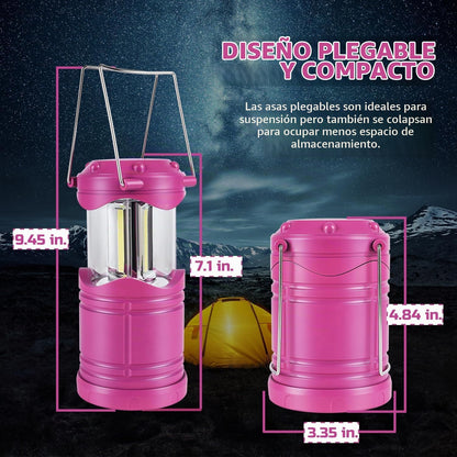 Lichamp Linterna LED de camping, paquete de 4 linternas alimentadas...