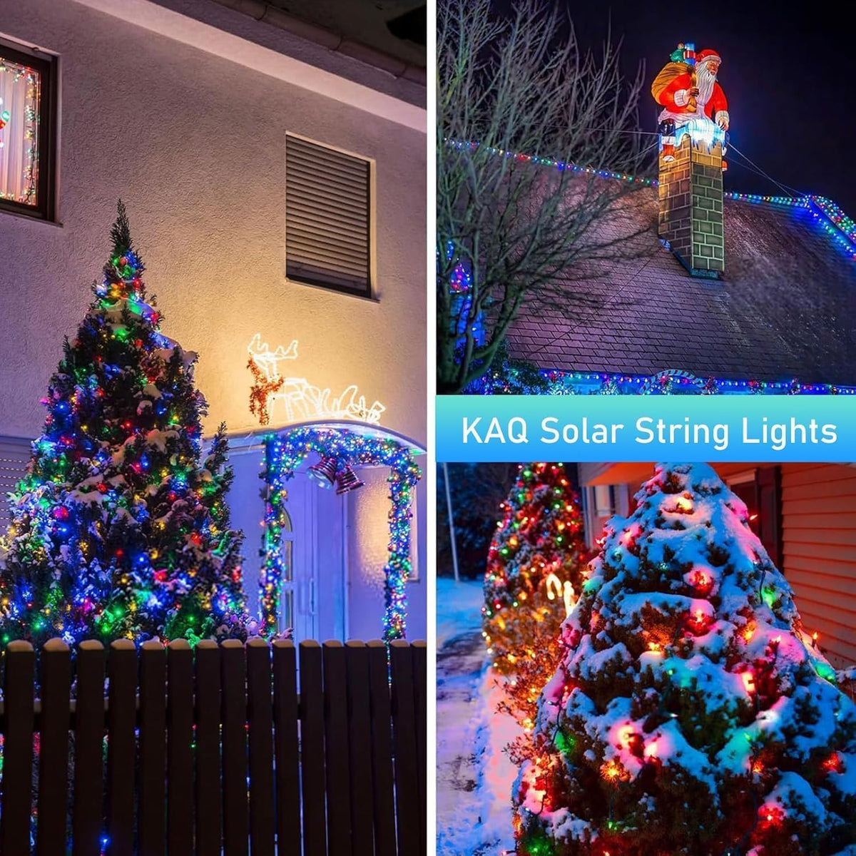 KAQ Paquete de 200 luces solares LED para exteriores, impermeables...
