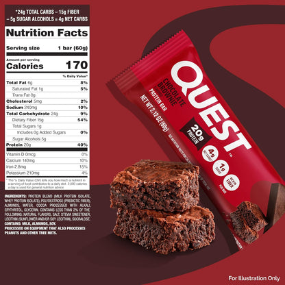 Barras de proteína brownie de chocolate, alta proteína, baja en car...