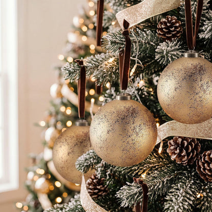 Yunlly 12 Piezas Adornos de Bolas de Navidad con Textura Neutra Ado...