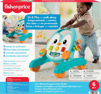 Fisher-Price Juguete de empuje para bebé, caminante musical de ping...