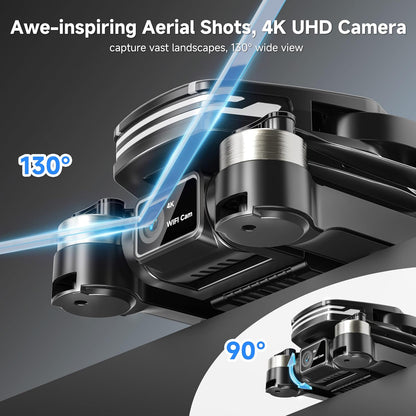 Drones con cámara para adultos 4K, dron RC para principiantes con a...