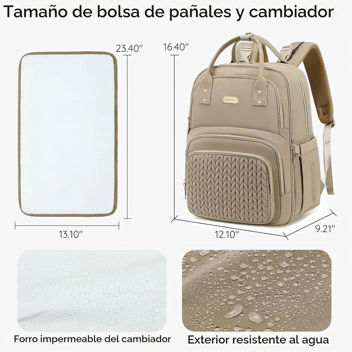 AIJIEKE Mochila para pañales, Mochila para pañales multifuncional g...