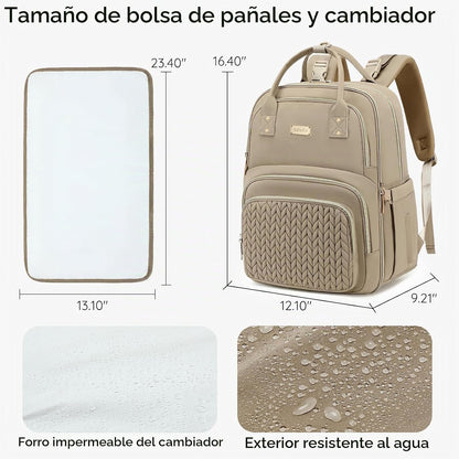 AIJIEKE Mochila para pañales, Mochila para pañales multifuncional g...