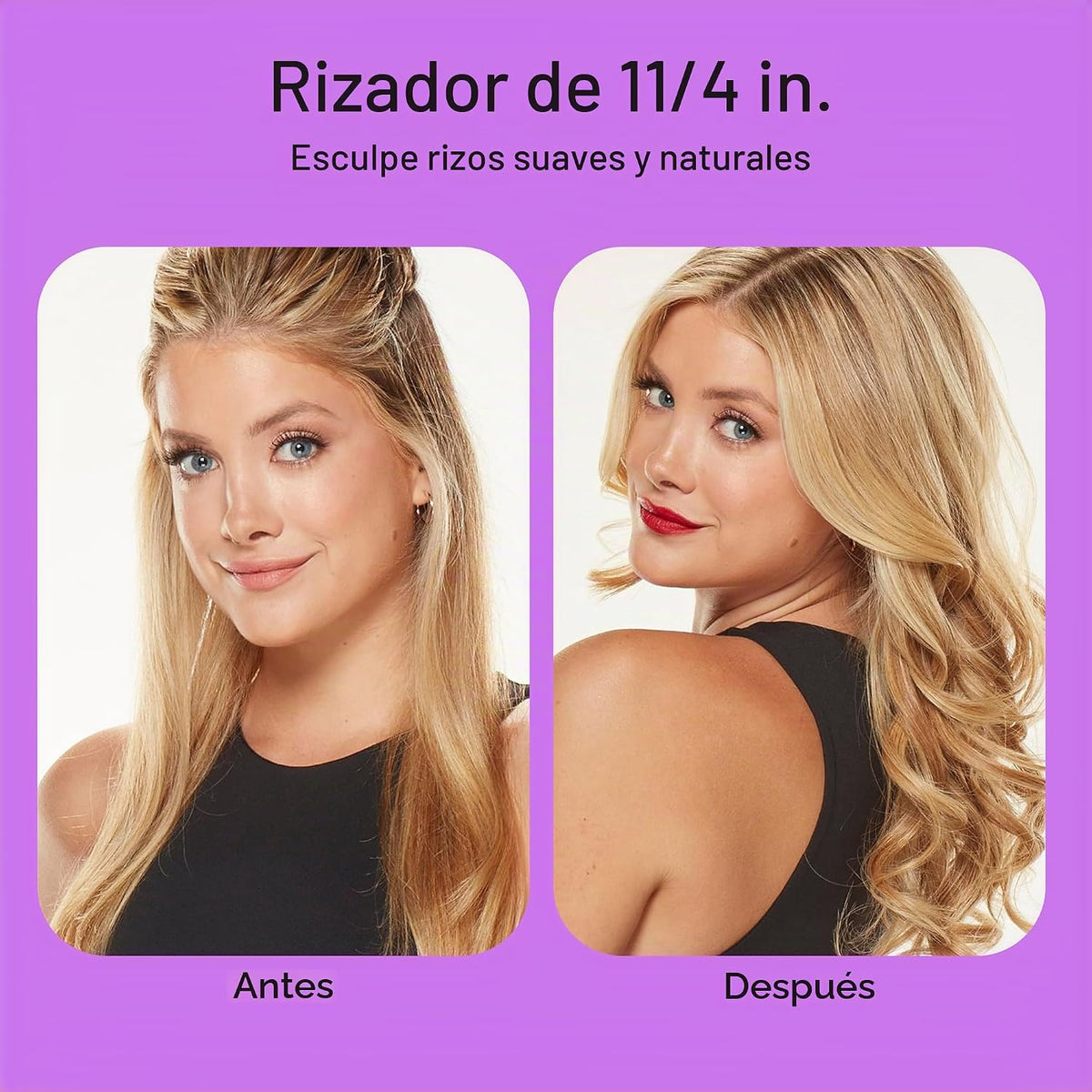 Conair Rizador de cerámica doble de 1 ¼ pulgadas con clip de garra,...