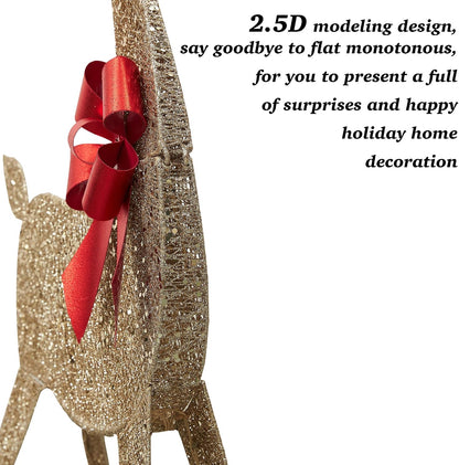 Decoraciones de ciervos navideños grandes iluminados de 63 pulgadas...