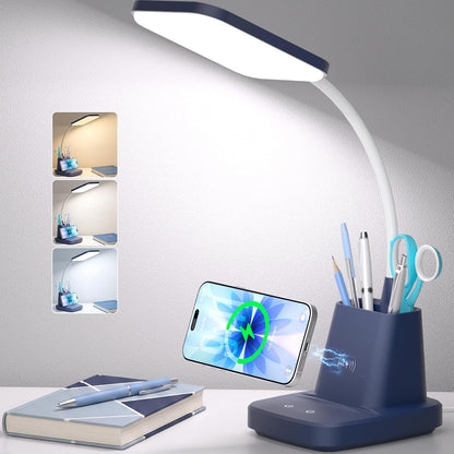 Sailstar Lámpara de escritorio LED con carga inalámbrica de 10 W y...