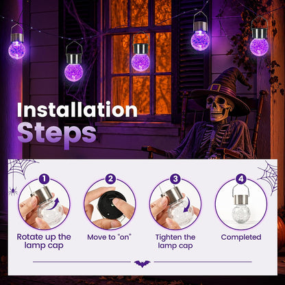 GIGALUMI Luces solares de Halloween Linternas solares colgantes al...