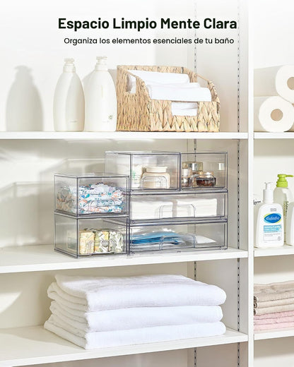 Vtopmart Juego de 6 cajones de almacenamiento apilables, cubos | Ca...
