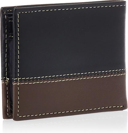 Timberland Billetera plegable de cuero para hombre, color negro\/co...
