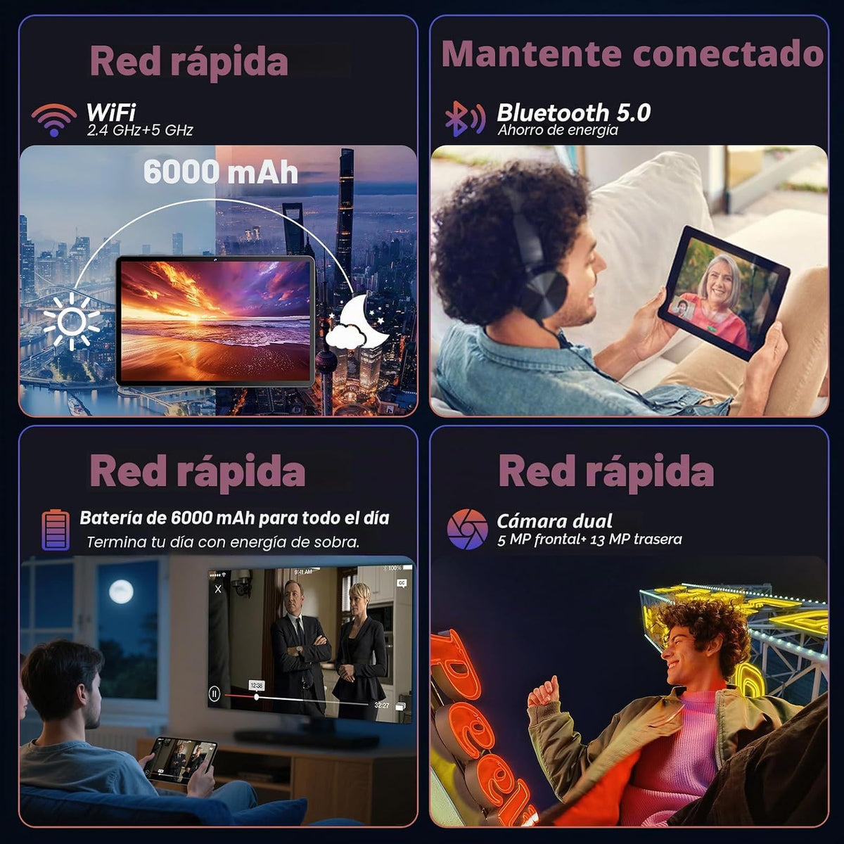 COTGOD Tableta, 10.1 pulgadas Android 16 Tablet con procesador Octa...