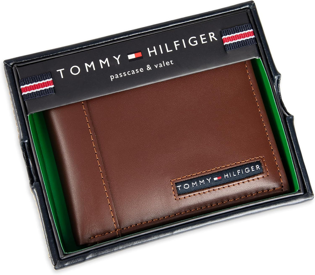 Tommy Hilfiger Cartera Passcase para hombre con ventana de identifi...