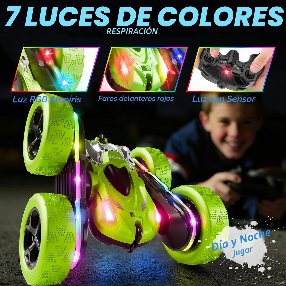 Zalneo - Auto de control remoto \u2013 4WD 360° Flip RC doble cara...