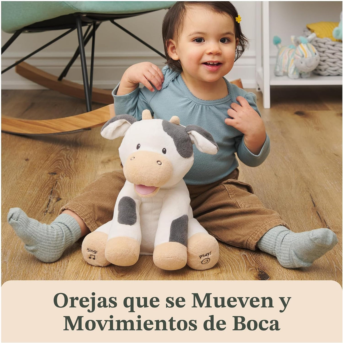 GUND Baby Buttermilk Cow Juguete musical interactivo animado para b...