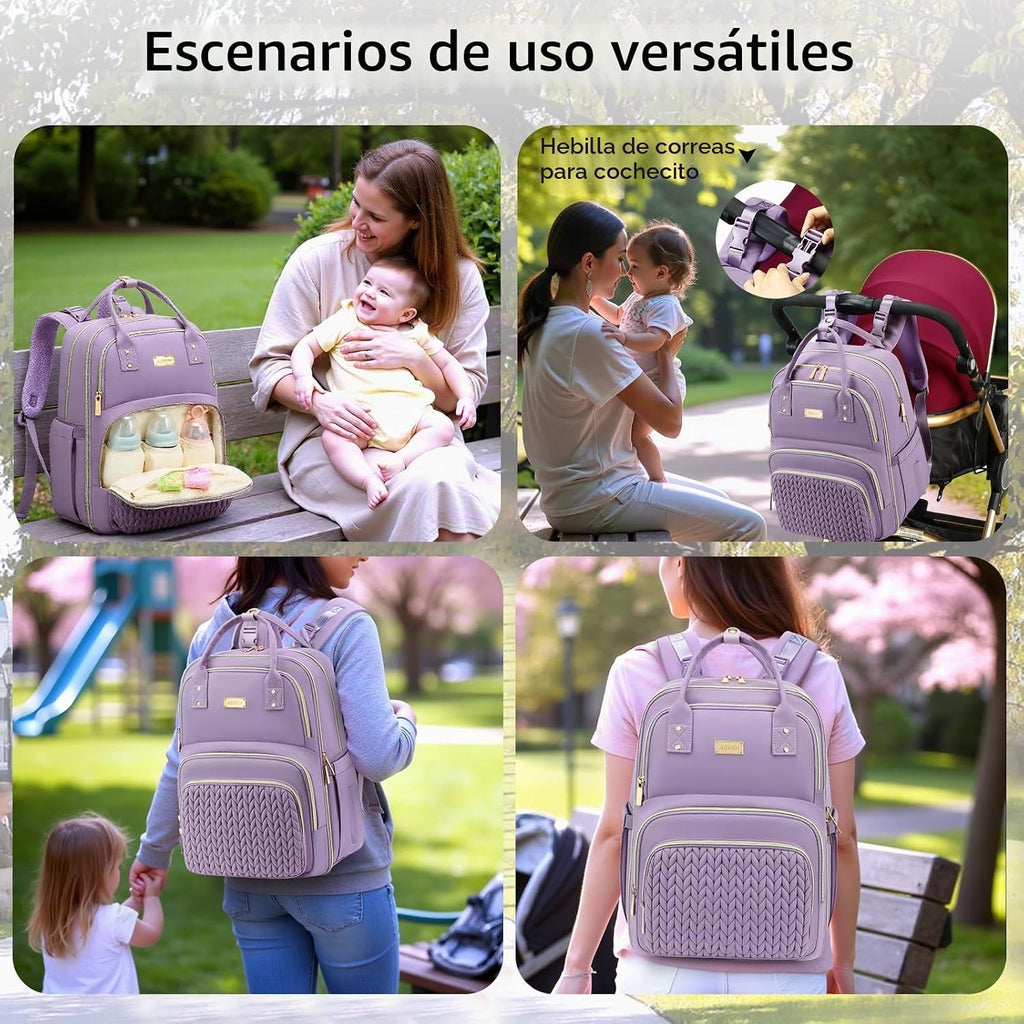 AIJIEKE Mochila para pañales, Mochila para pañales multifuncional g...