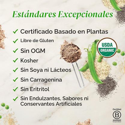 Orgain Proteína en polvo orgánica a base de plantas, dulce de azúca...