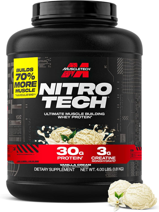 MuscleTech Proteína de suero en polvo (crema de vainilla, 4 libras)...
