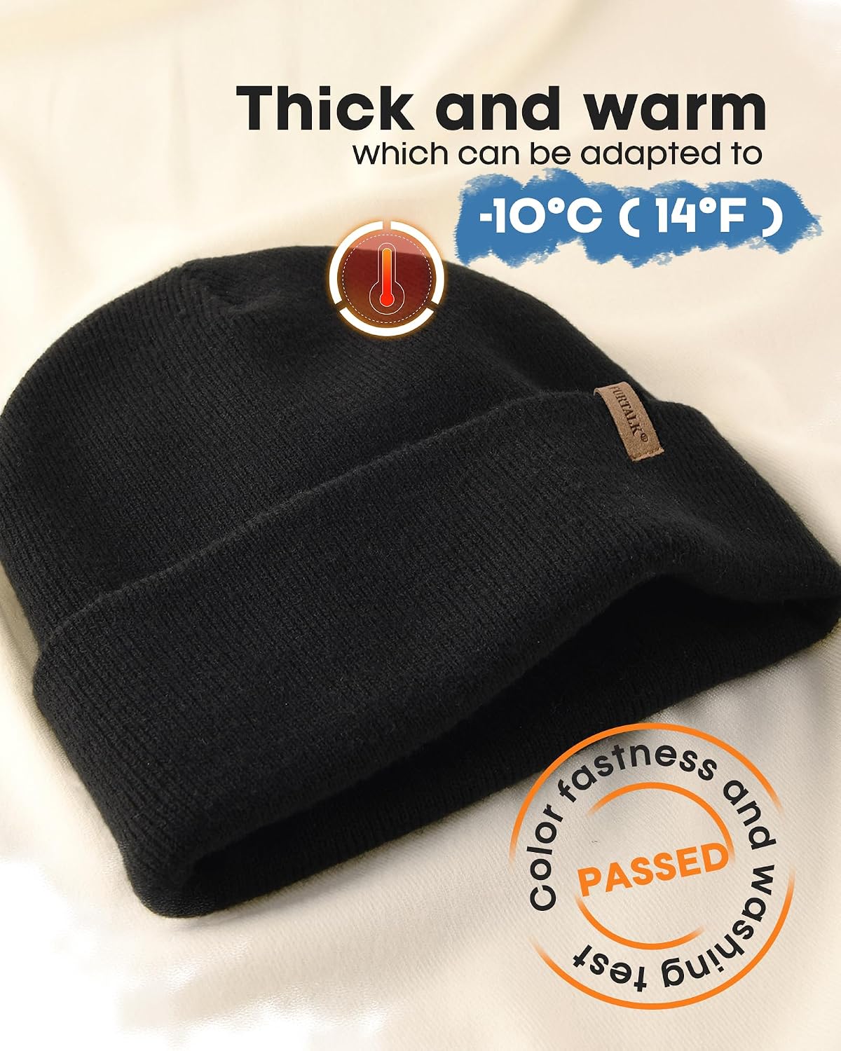 FURTALK Gorro para Hombres y Mujeres con Puños Tejido Grueso Unisex...