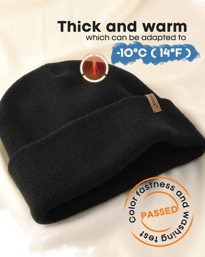 FURTALK Gorro para Hombres y Mujeres con Puños Tejido Grueso Unisex...
