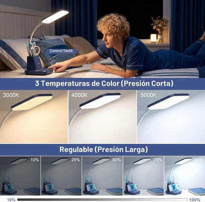 Sailstar Lámpara de escritorio LED con carga inalámbrica de 10 W y...