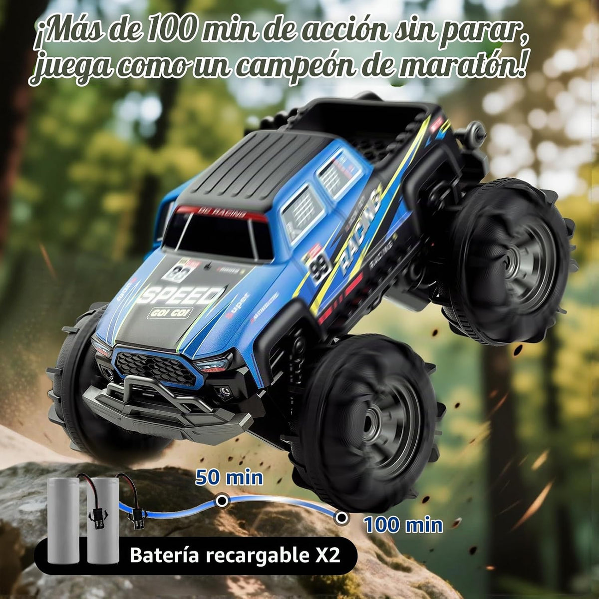 Calefwe Anfibio RC Monster Truck con bloques, control de gestos | M...