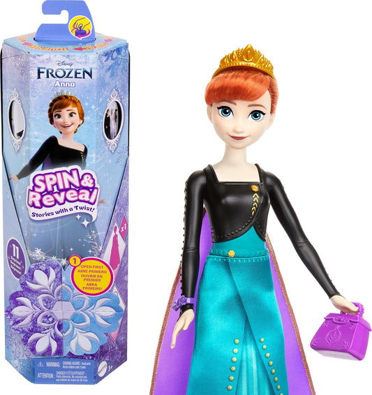 Mattel Disney Frozen Anna Fashion Doll Sorpresa Set, Spin & Reveal...