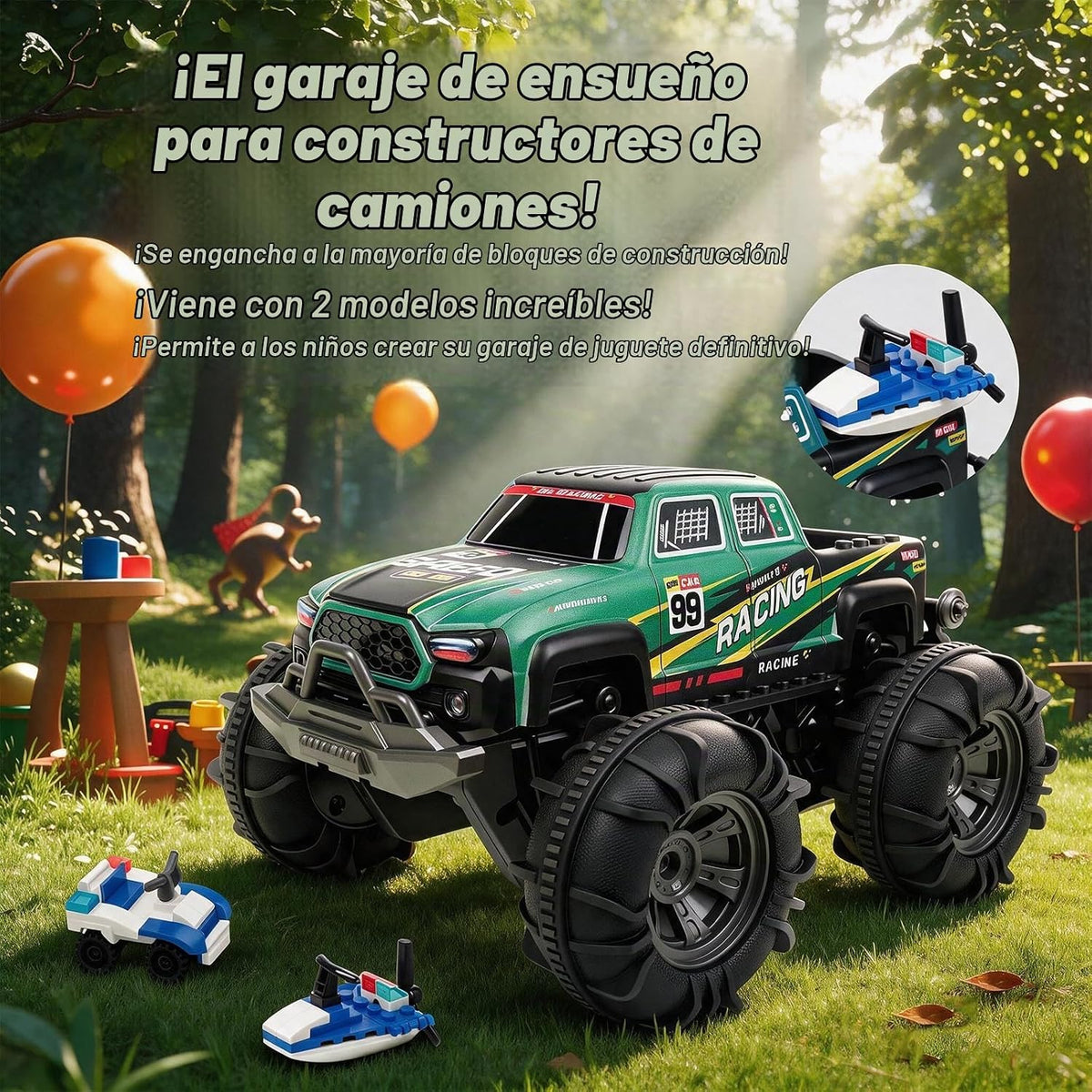 Calefwe Coche de control remoto, Camión de control remoto, 2.4Ghz T...