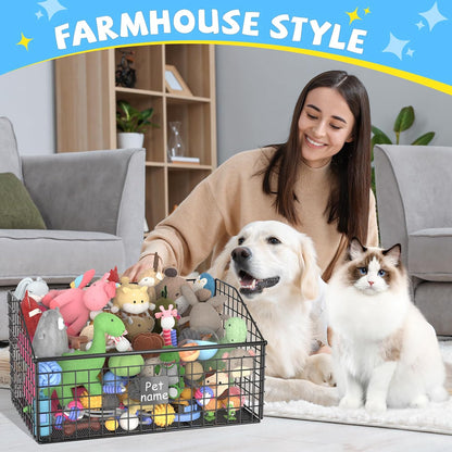 Kaiferty Cesta indestructible para juguetes para perros, contenedor...