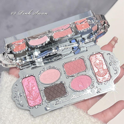Flower Knows Swan Ballet Paleta de maquillaje de 6 colores con pinc...