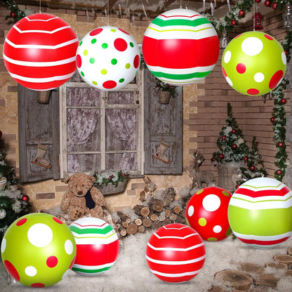 Jetec - 12 bolas inflables gigantes de Navidad de 24,16 pulgadas pa...