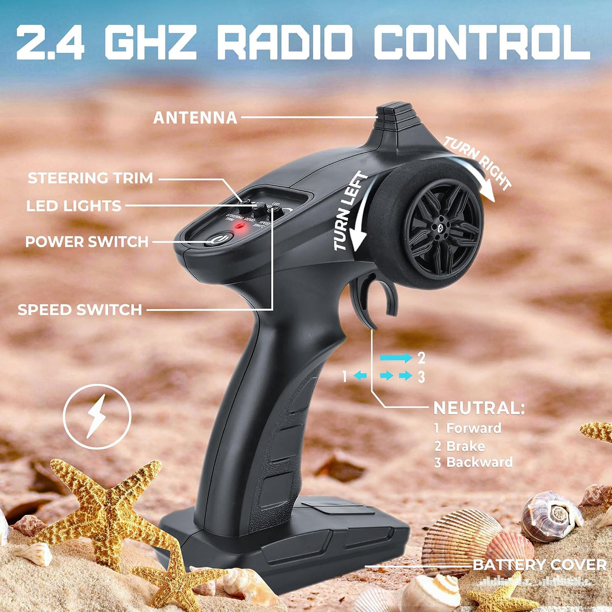BEZGAR TX2P1,2 paquetes 30 KPH RC Barcos con maleta para niños | 2...