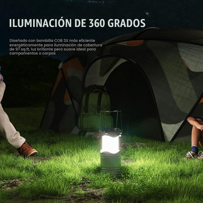 Lichamp Linterna de camping LED, paquete de 4 linternas alimentadas...