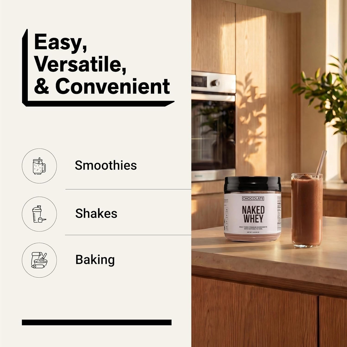 Naked Whey - Proteína en polvo de suero de leche alimentada con pas...