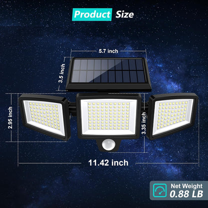 Tuffenough Luces solares para exteriores de 2500 lm, 210 luces LED...