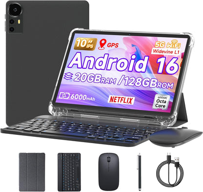 DIGITHINK Tablet PC de 128 GB 10 pulgadas Android 16.0, tabletas An...