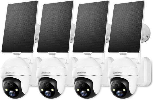 ZUMIMALL Cámaras de seguridad solar 2K inalámbricas para exteriores...